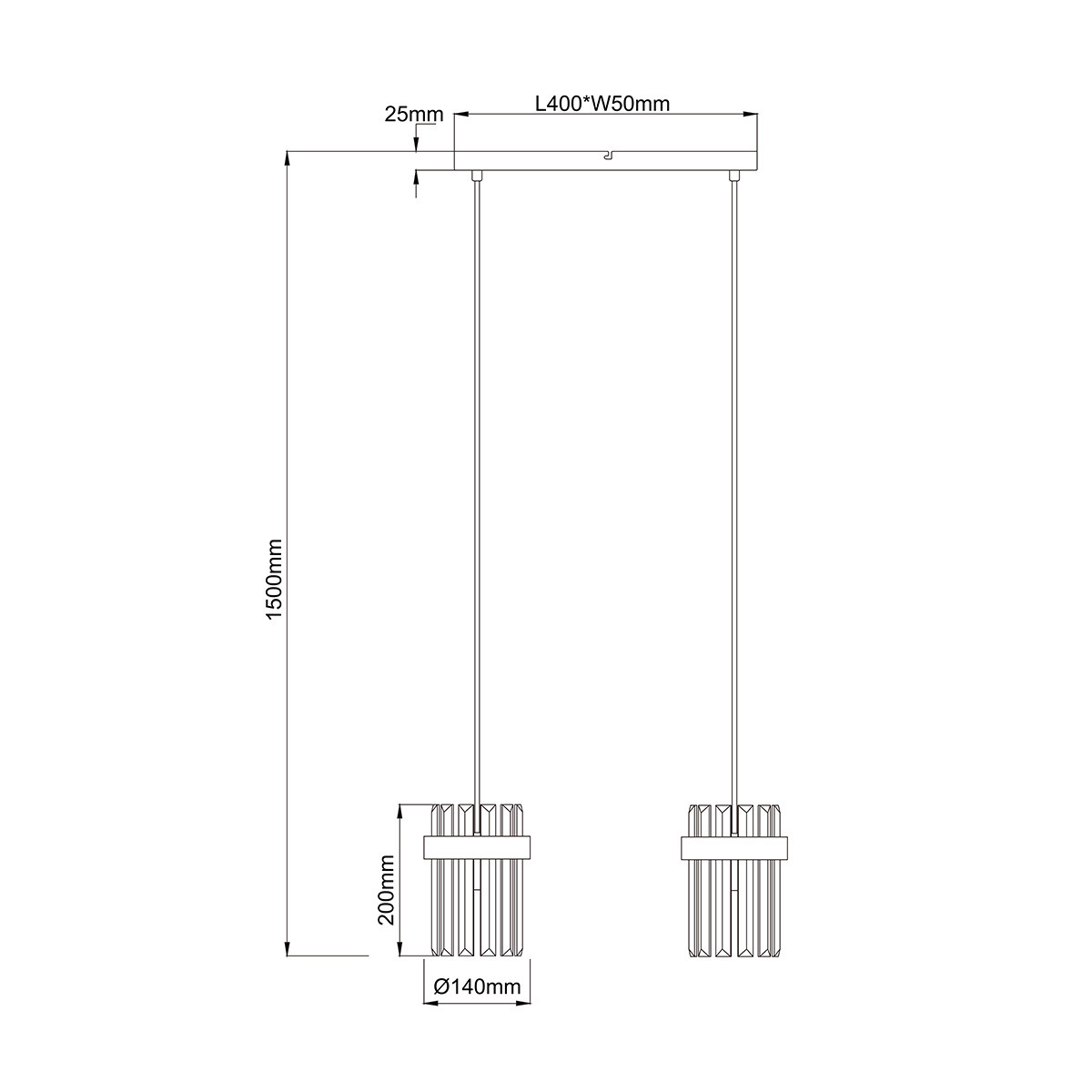 VETRO chrome II LP-2910/2L CH Light Prestige