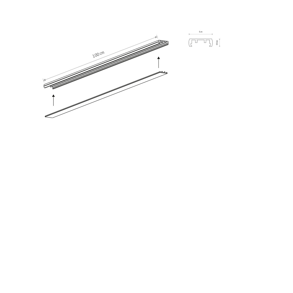 UT-LVM MINI TRACK 1 METRE black 11320 Nowodvorski Lighting