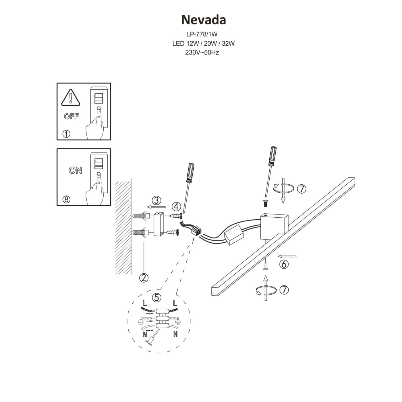 NEVADA white M LP-778/1W M WH