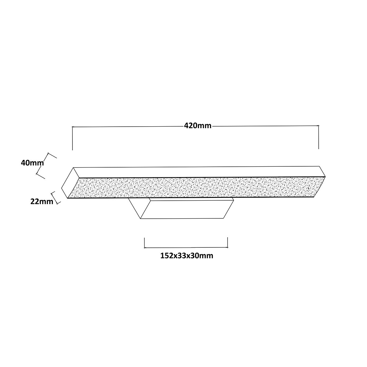 AQUA LED black S LP-987/1W S BK